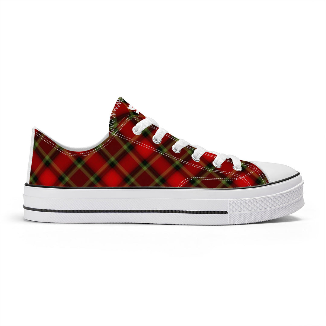 NASHVILLE BRAND RED PLAID Classic Low Top Canvas Shoes