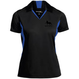 American Saddlebred 2 (black) LST655 Ladies' Colorblock Polo - My Pony Store