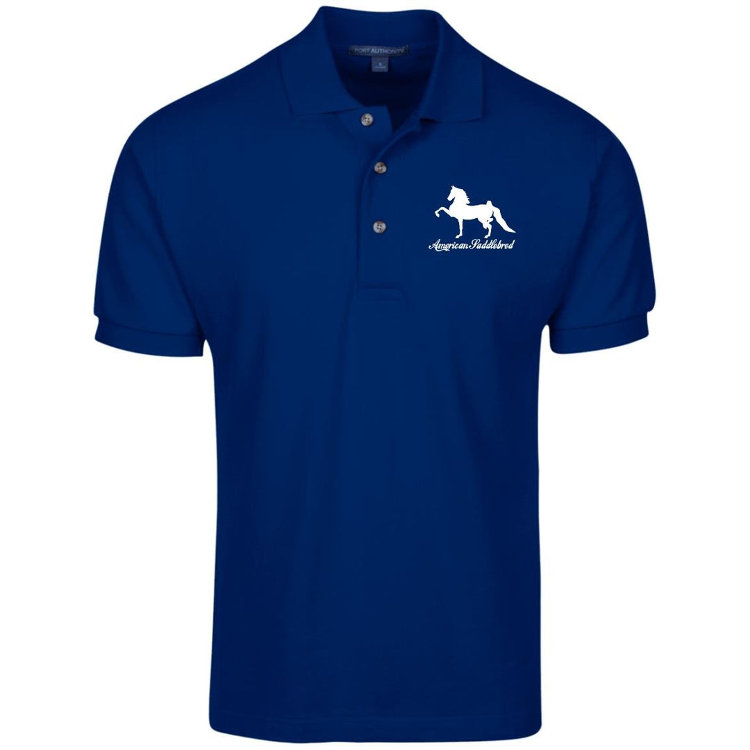 American Saddlebred 2 (white) K420 Cotton Pique Knit Polo - My Pony Store