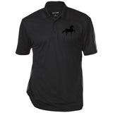 American Saddlebred (black) ST695 Textured Three-Button Polo - My Pony Store
