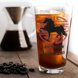 AMERICAN SADDLEBRED JAPANESE ART DRINK WEAR 16 OZ GLASS - My Pony Store