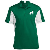 American Saddlebred (white) ST655 Men's Colorblock Performance Polo - My Pony Store