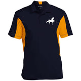 American Saddlebred (white) ST655 Men's Colorblock Performance Polo - My Pony Store