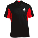 American Saddlebred (white) ST655 Men's Colorblock Performance Polo - My Pony Store