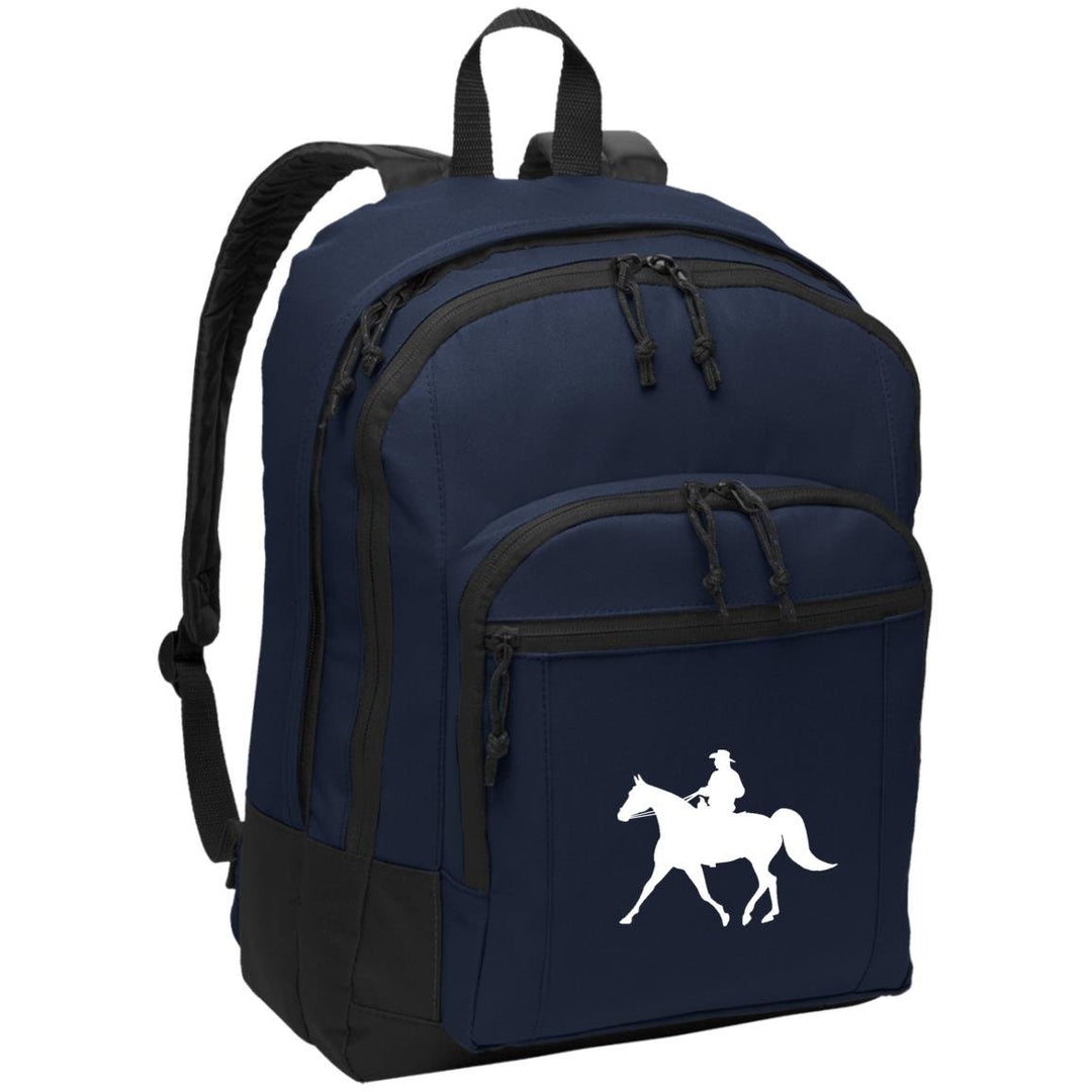FOX TROTTER WITH MALE RIDER WHITE BG204 Basic Backpack - My Pony Store