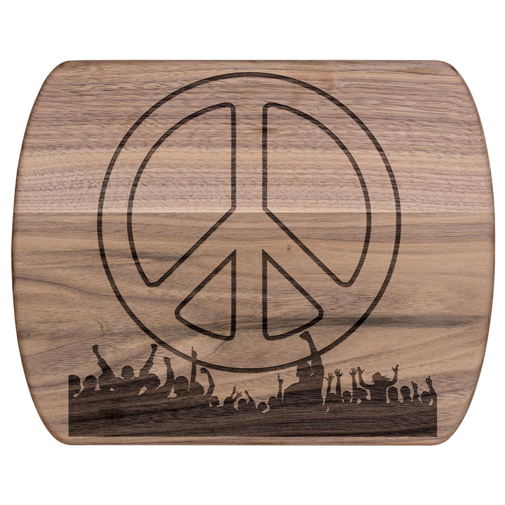 GIVE PEACE A CHANCE Hardwood Oval Cutting Board - My Pony Store