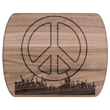 GIVE PEACE A CHANCE Hardwood Oval Cutting Board - My Pony Store