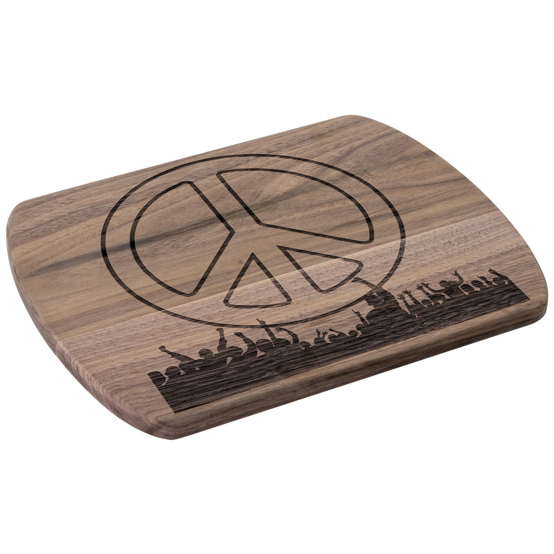 GIVE PEACE A CHANCE Hardwood Oval Cutting Board - My Pony Store