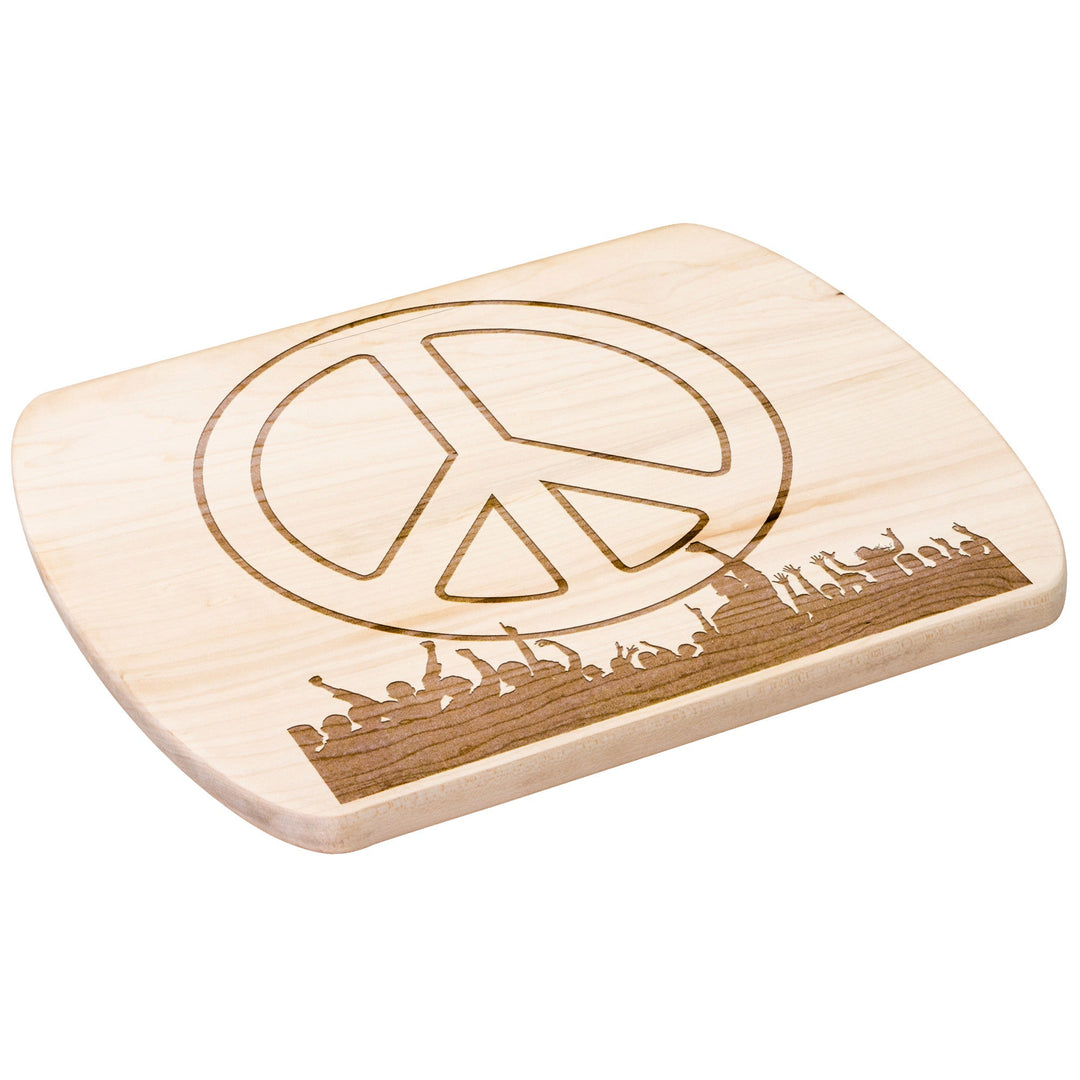 GIVE PEACE A CHANCE Hardwood Oval Cutting Board - My Pony Store