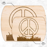 GIVE PEACE A CHANCE Hardwood Oval Cutting Board - My Pony Store