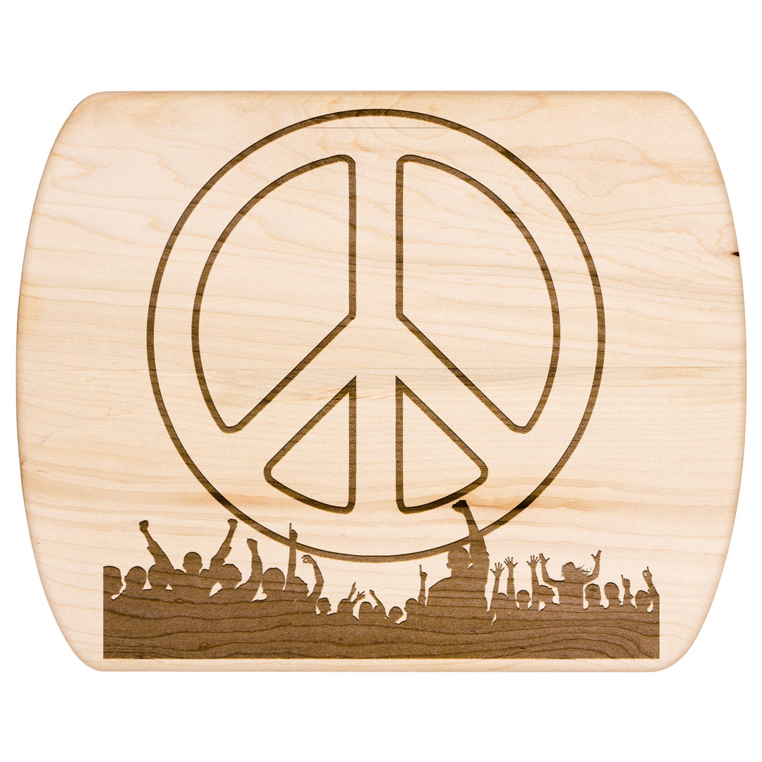 GIVE PEACE A CHANCE Hardwood Oval Cutting Board - My Pony Store