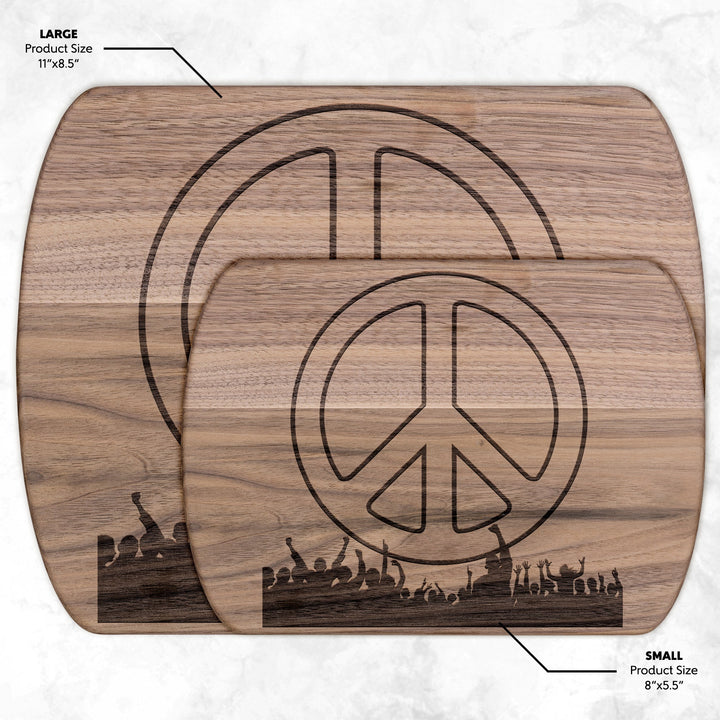 GIVE PEACE A CHANCE Hardwood Oval Cutting Board - My Pony Store